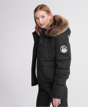 Superdry Ella Everest Bomber Női Kabát Fekete | INRYL8372